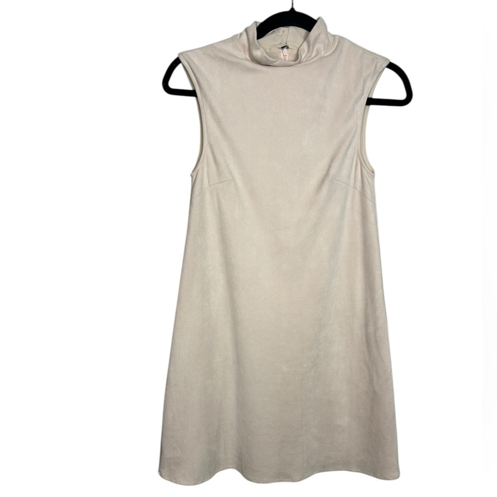 Free People X Lenni Shift Dress Faux Suede Cream Size XS